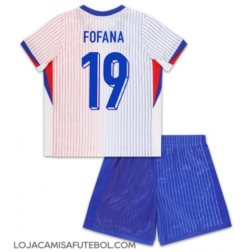 Camisa de Futebol França Youssouf Fofana #19 Equipamento Secundário Infantil Europeu 2024 Manga Curta (+ Calças curtas)